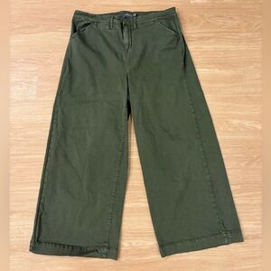 Torrid Olive Green Feel The Fit Wide Leg Trouser Size 18R High Rise Stretch Pant